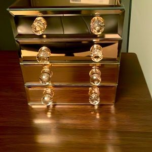 Glass rose gold jewelry box